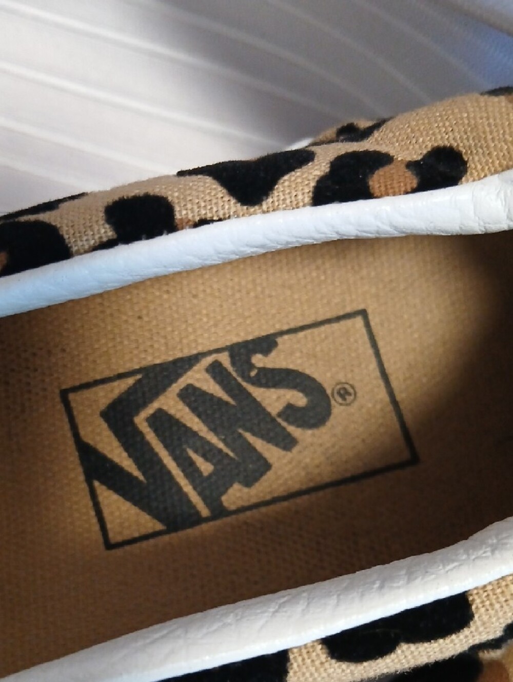 Vans Leopard Print Slip-On Sneakers - Tan & Black - Picture 4 of 6
